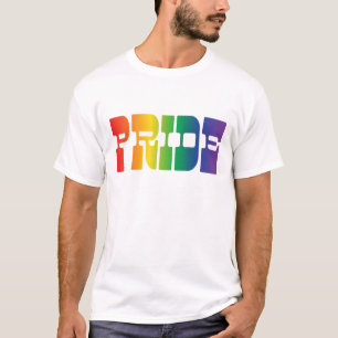Gay Pride Rainbow Text T-Shirt