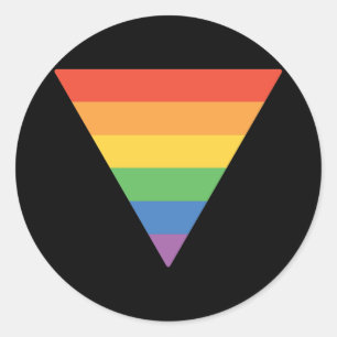Gay Pride Rainbow Triangle Classic Round Sticker