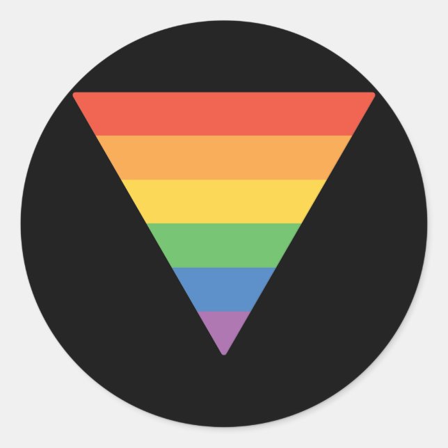 Gay Pride Rainbow Triangle Classic Round Sticker (Front)
