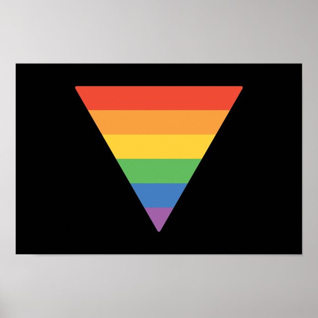 Gay Pride Rainbow Triangle Poster (Front)