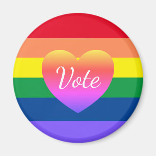 Gay Pride Rainbow Vote Political 2024 Election Magnet