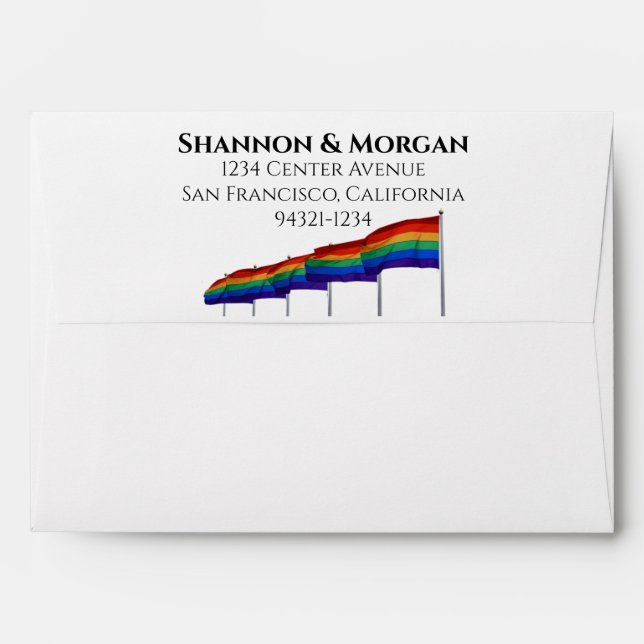 Gay Pride Rainbow Wedding Invitation Envelope (Back (Top Flap))