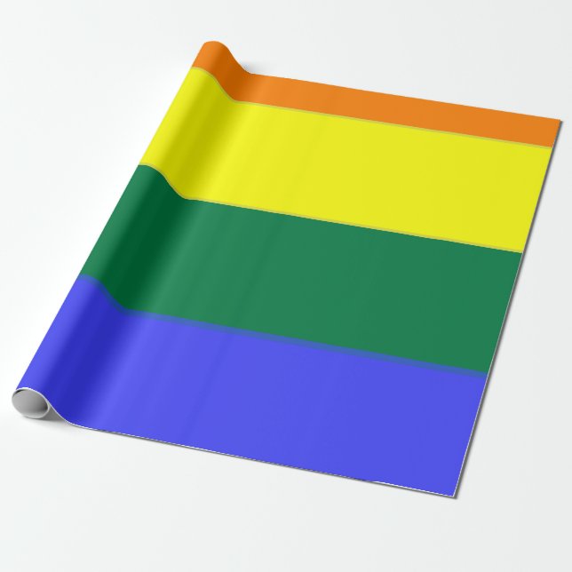 Gay Pride Rainbow Wrapping Paper (Unrolled)