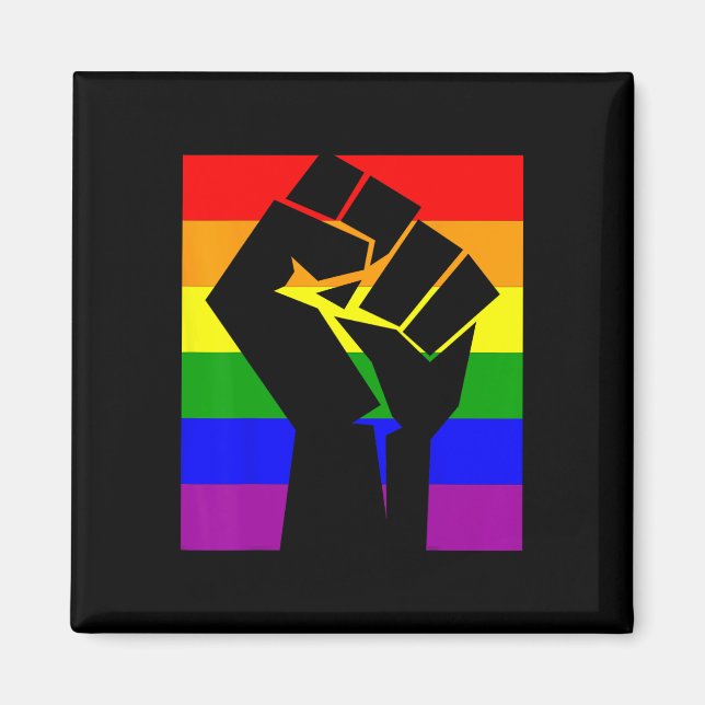 Gay Pride Resist Fist Rainbow Flag Lgbtq Shirt 1  Magnet (Front)