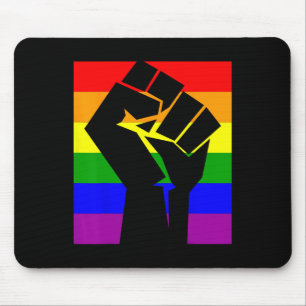 Gay Pride Resist Fist Rainbow Flag Lgbtq Shirt Mouse Mat