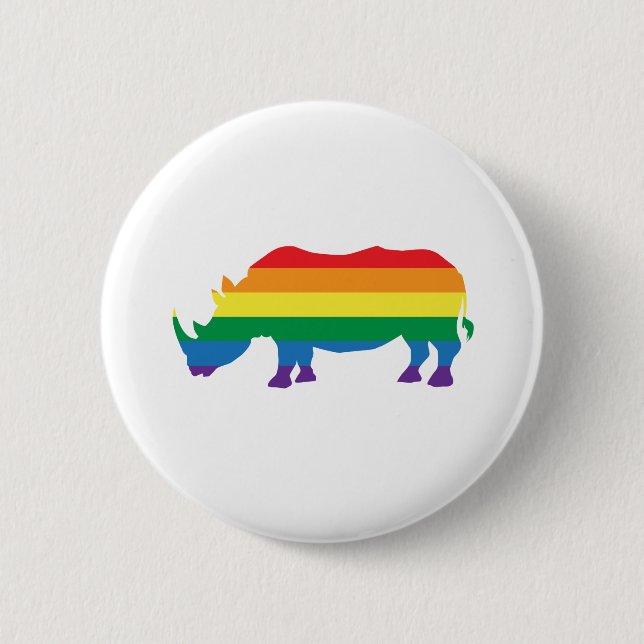 Gay-Pride-Rhino 6 Cm Round Badge (Front)
