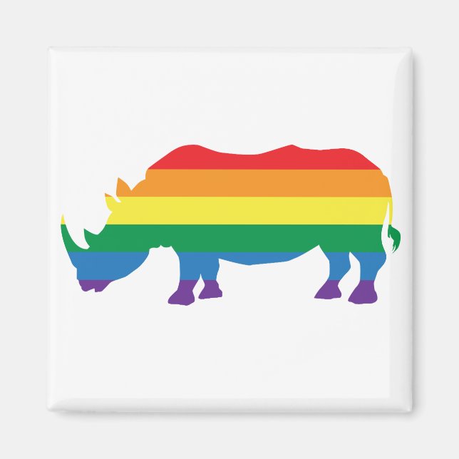 Gay-Pride-Rhino Magnet (Front)