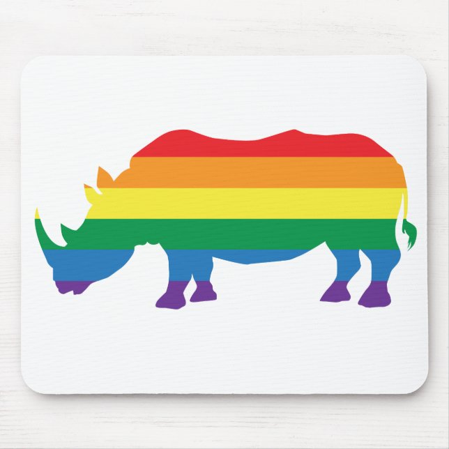 Gay-Pride-Rhino Mouse Mat (Front)