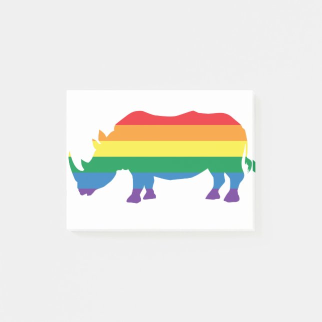 Gay-Pride-Rhino Post-it Notes (Front)