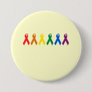 Gay Pride Ribbon colours 7.5 Cm Round Badge