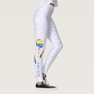 Gay Pride Rose Rainbow Flag  Leggings