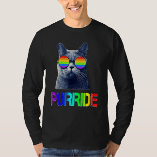 Gay Pride S Lgbt Cat  Purride Support T-Shirt