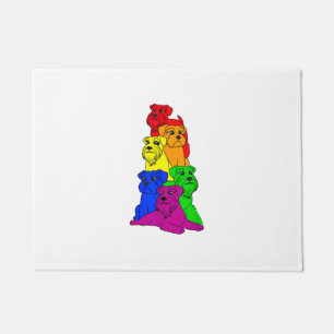 Gay Pride Schnauzer Dog Lover LGBT Funny Rainbow F Doormat