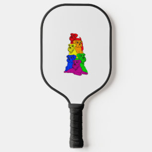 Gay Pride Schnauzer Dog Lover LGBT Funny Rainbow F Pickleball Paddle