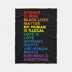 Gay Pride Science is Real Black Lives Matter Fleece Blanket