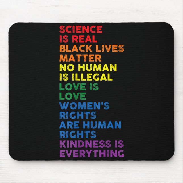 Gay Pride Science is Real Black Lives Matter Mouse Mat (Front)