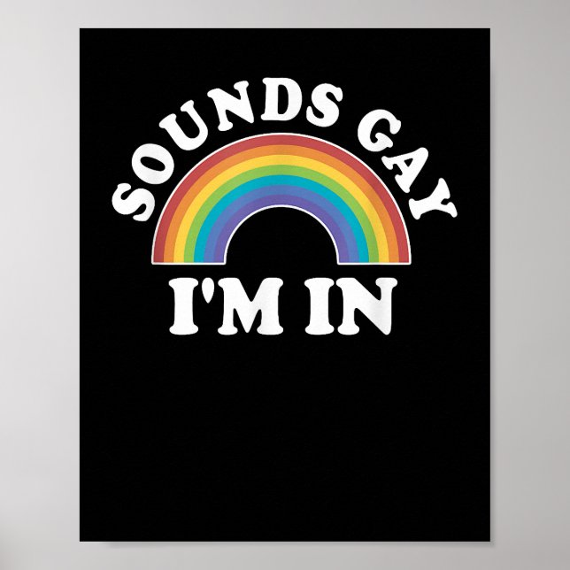 Gay Pride Shirts Men Women LGBT Rainbow Sounds Gay Poster (Front)