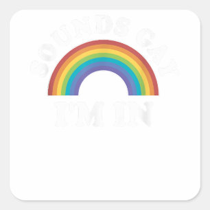 Gay Pride Shirts Men Women LGBT Rainbow Sounds Gay Square Sticker