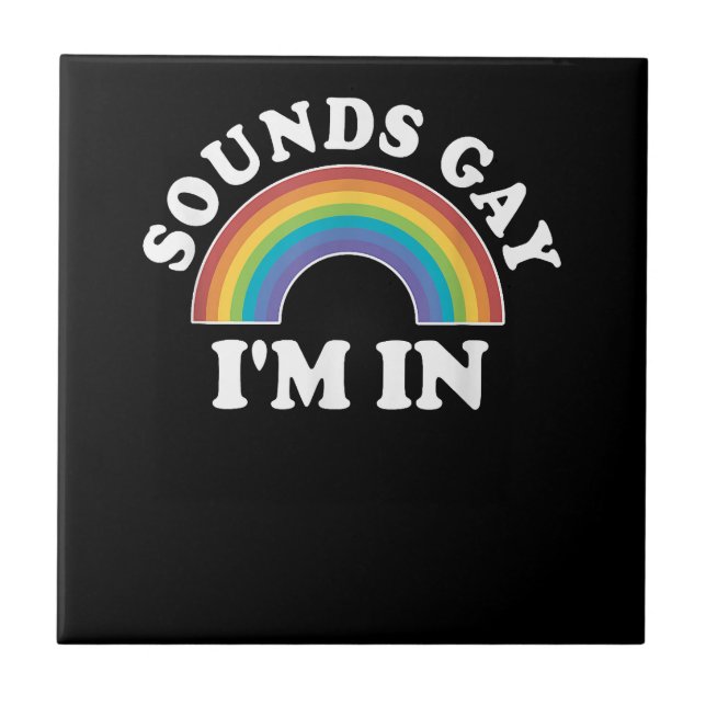 Gay Pride Shirts Men Women LGBT Rainbow Sounds Gay Tile (Front)
