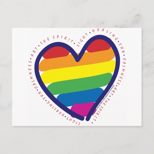 Gay Pride Spirit Heart Postcard (Front)