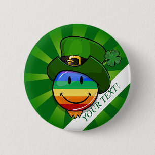Gay Pride St. Patrick's Day Custom Text Button