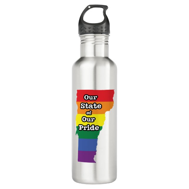 Gay Pride State | Vermont 710 Ml Water Bottle (Front)