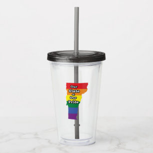 Gay Pride State   Vermont Acrylic Tumbler