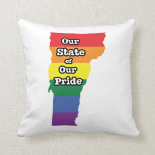 Gay Pride State   Vermont Cushion