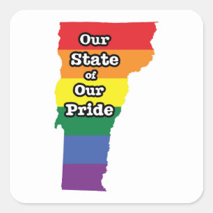 Gay Pride State Vermont Square Sticker