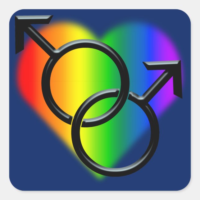 Gay Pride Stickers Men's Gay Pride Rainbow Sticker (Front)