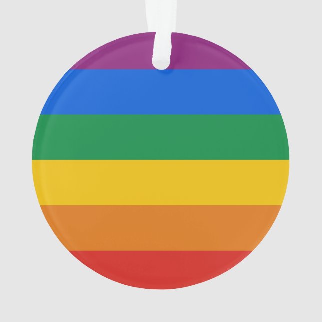 GAY PRIDE STRIPES DESIGN - 2014 PRIDE.png Ornament (Back)