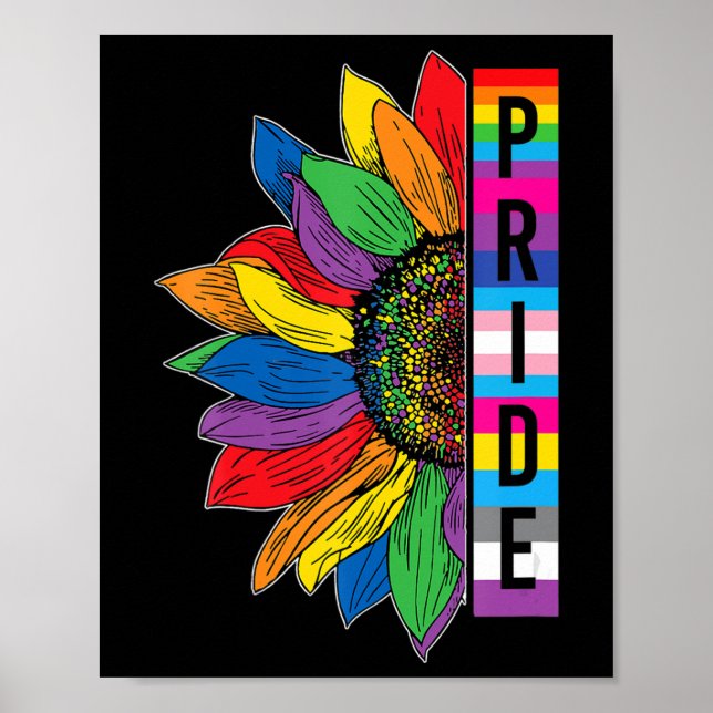 Gay Pride Sunflower LGBT Awareness Month 2022  Poster (Front)