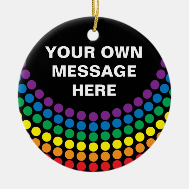 Gay Pride T-shirt Ceramic Tree Decoration (Front)