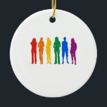 Gay Pride T-shirt Ceramic Tree Decoration<br><div class="desc">Gay Ornaments</div>