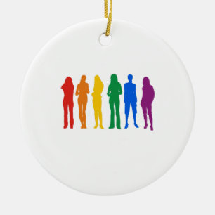 Gay Pride T-shirt Ceramic Tree Decoration