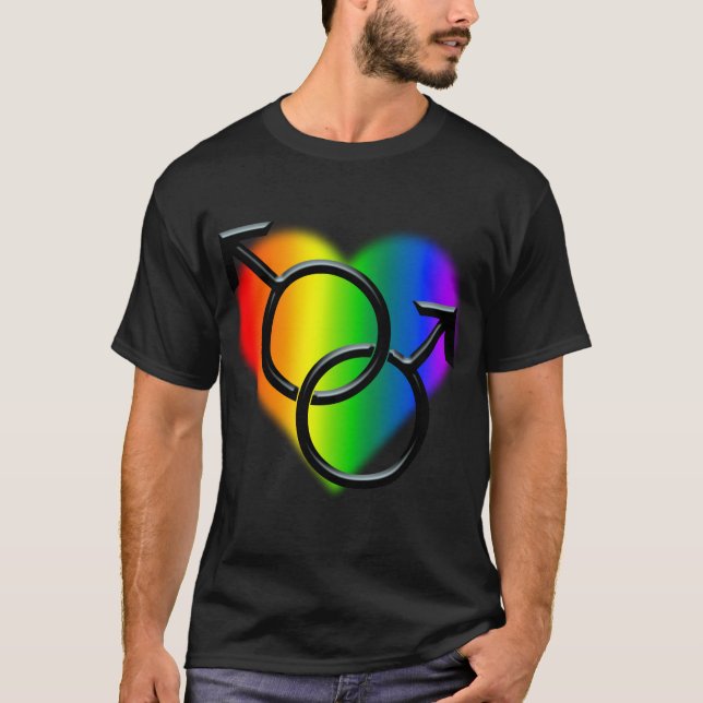 Gay Pride T-Shirt Men's Same-Sex Love Shirt (Front)
