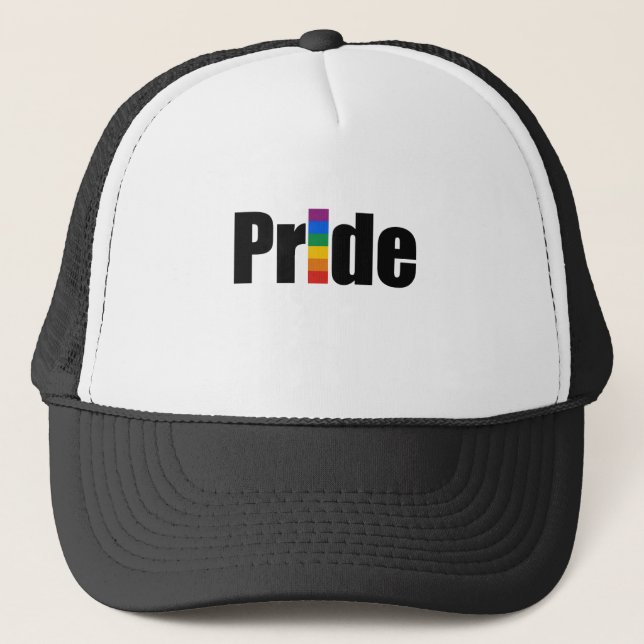Gay Pride T-shirt Trucker Hat (Front)