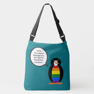 Gay Pride Talking Ms Penguin Personalised  Crossbody Bag