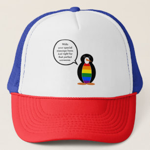 Gay Pride Talking Ms Penguin Personalised Trucker Hat
