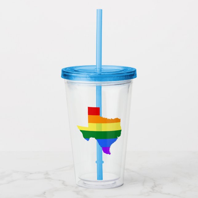 Gay Pride | Texas Rainbow Acrylic Tumbler (Front)
