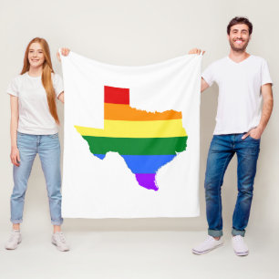 Gay Pride   Texas Rainbow Fleece Blanket