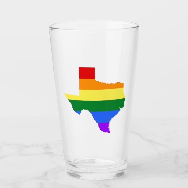 Gay Pride | Texas Rainbow Glass (Front)