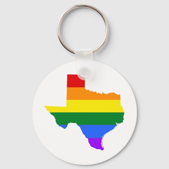Gay Pride | Texas Rainbow Key Ring (Front)