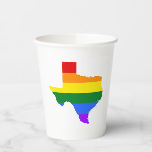 Gay Pride Texas Rainbow Paper Cups