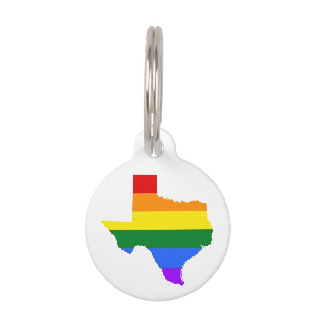 Gay Pride | Texas Rainbow Pet Tag (Front)