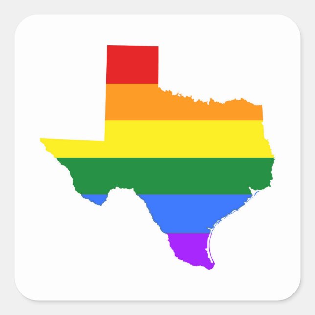 Gay Pride | Texas Rainbow Square Sticker (Front)