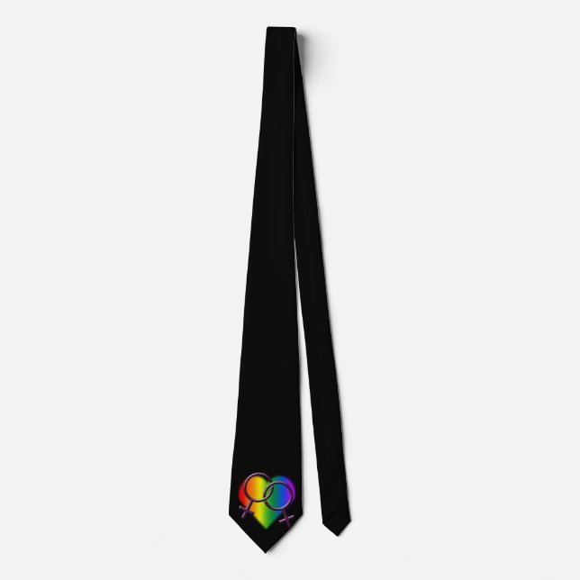 Gay Pride Tie Same-Sex Rainbow Love Necktie (Front)