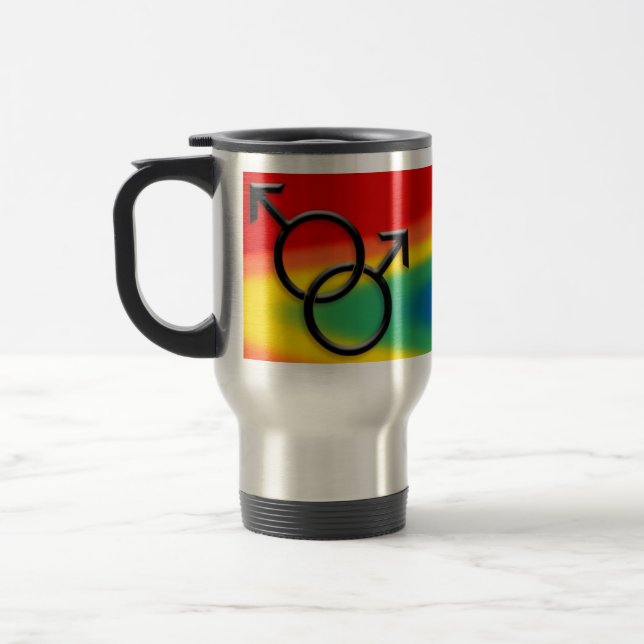 Gay Pride Travel Mugs  Men's Gay Pride Cups Gifts (Left)
