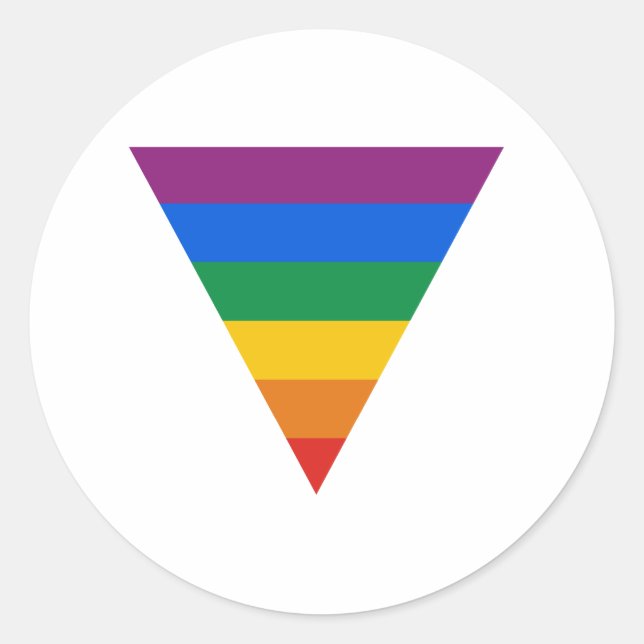 Gay Pride Triangle Classic Round Sticker (Front)