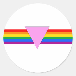 Gay Pride Triangle Design Classic Round Sticker